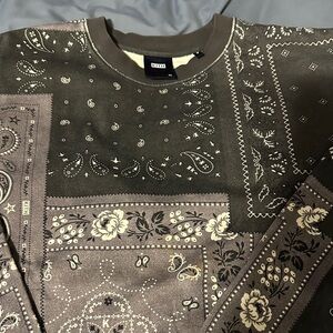 Kith Black and Gray Bandana Print Sweatshirt